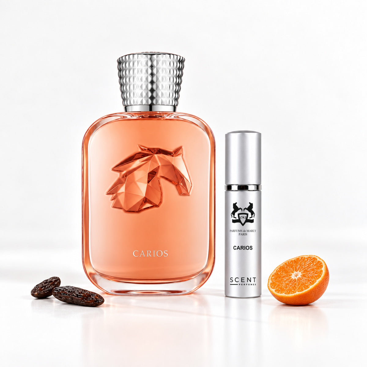 Decant de Carios de Parfums de Marly con sus notas: mandarina y haba tonka